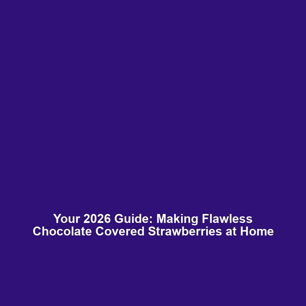 Your 2026 Guide: Making Flawless Chocolate Covered Strawberries at Home
